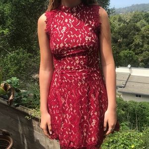 Red lace dress